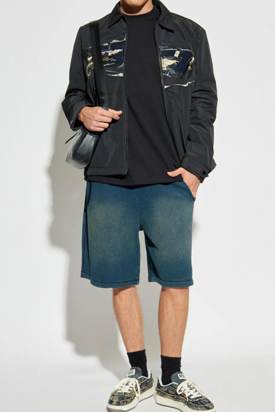 Diesel GRANATOWY Szorty `P-WAFY-SHORT`