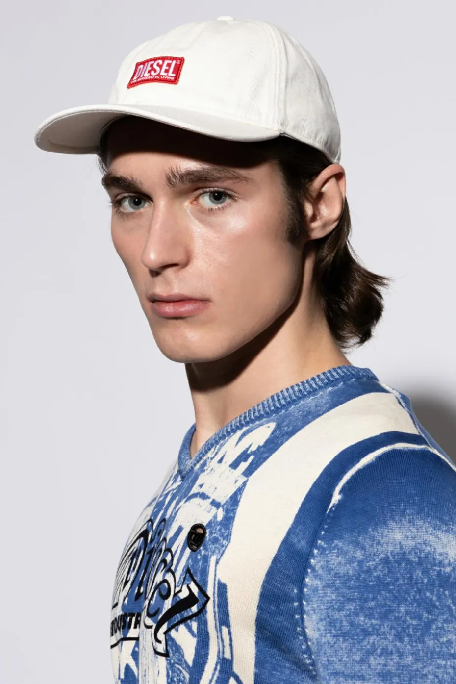 Diesel kremowy Czapka z daszkiem `CORRY-JACQ-WASH`