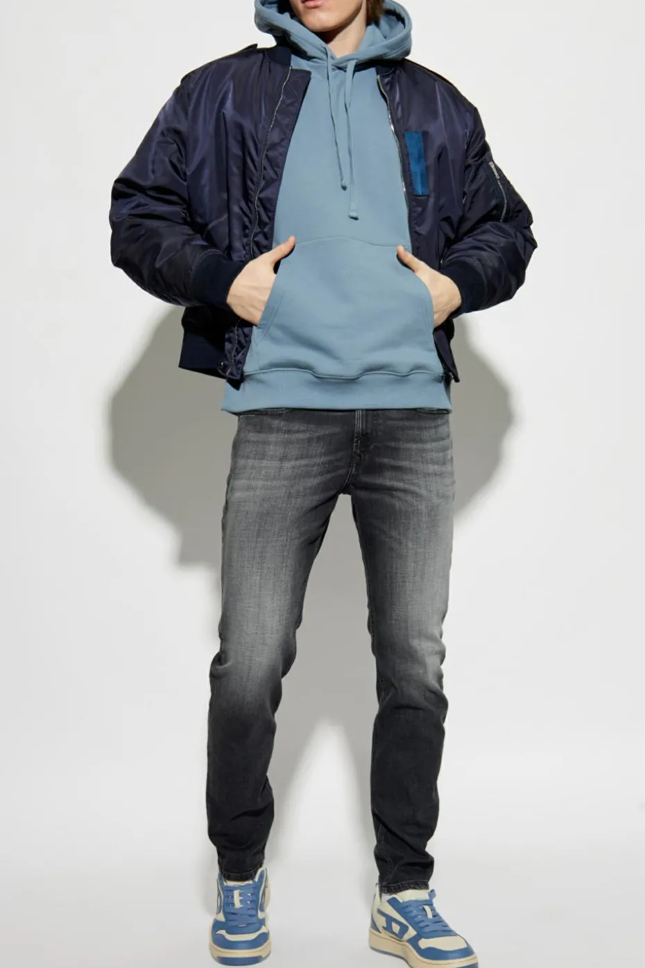 Diesel NIEBIESKI Bluza `S-ROB-HOOD-DOVAL-PJ`