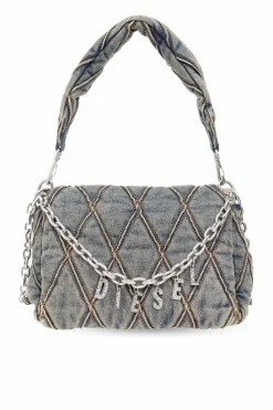 Diesel NIEBIESKI Jeansowa torba na ramię ‘CHARM-D’