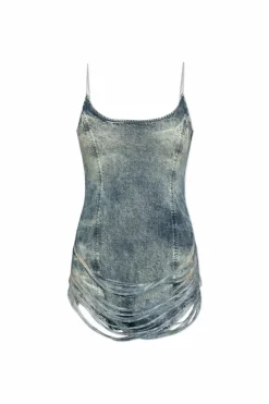 Diesel NIEBIESKI Jeansowa sukienka `DE-DRA-SHORT-FSG`