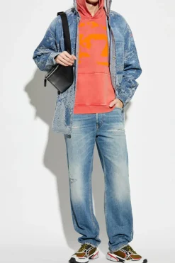 Diesel NIEBIESKI Jeansowa koszula z kapturem `D-DEWNYS-HOOD-S`