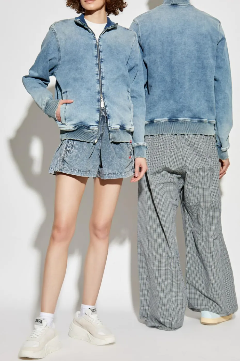 Diesel NIEBIESKI Jeansowa kurtka `D-BUZYE-S TRACK`