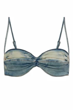 Diesel NIEBIESKI Jeansowy top `DE-OUCHY-S`