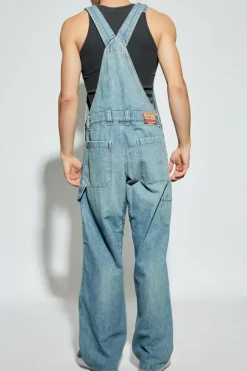Diesel NIEBIESKI Jeansowy kombinezon `D-FRAMU-U`