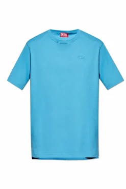 Diesel NIEBIESKI T-shirt `T-ADJUST-SLITS-R17`