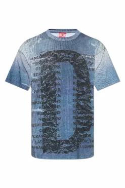 Diesel NIEBIESKI T-shirt `T-NORM-R2`