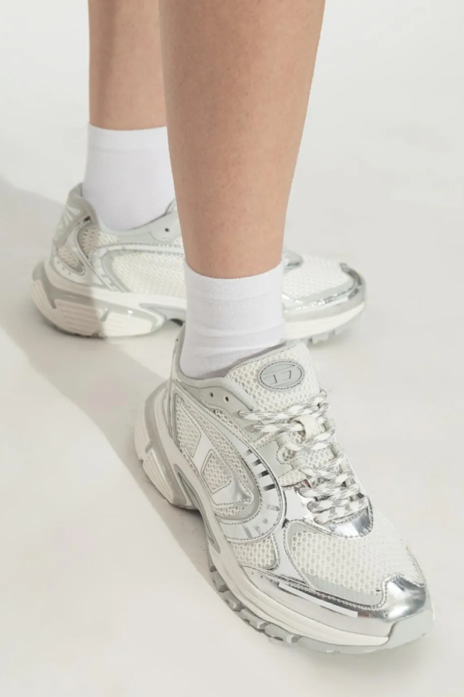 Diesel SREBRNY Buty sportowe `S-PRO-V-DENSE`