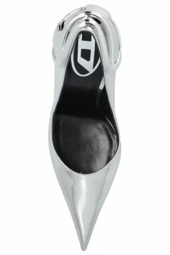 Diesel SREBRNY Szpilki `D-TEN HALF`