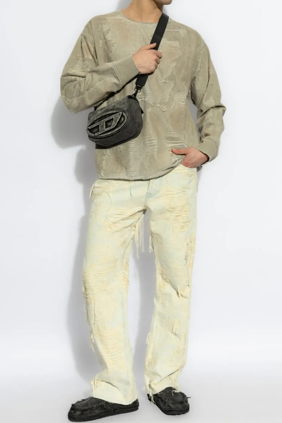Diesel SZARY T-shirt `D-JUST-FSG1`