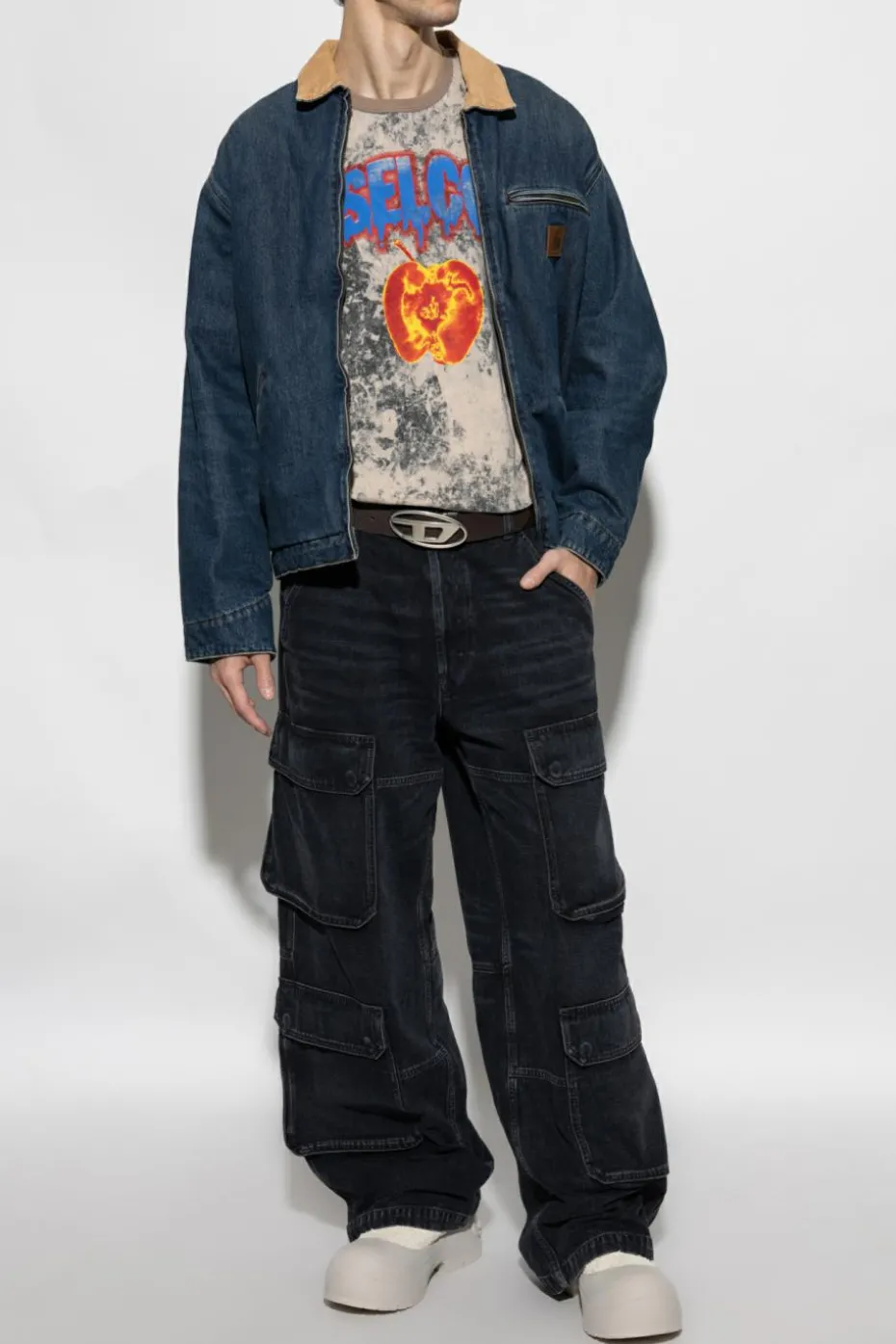 Diesel SZARY T-shirt `T-BOXT-R9`