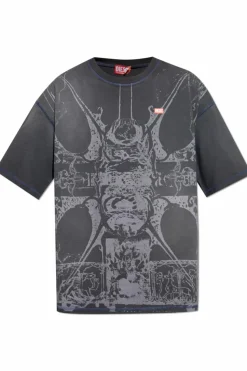 Diesel SZARY T-shirt `T-BOXT-T13`