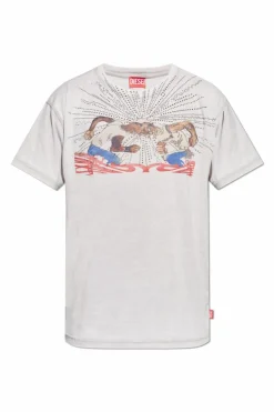 Diesel SZARY T-shirt `T-NORM-T15`