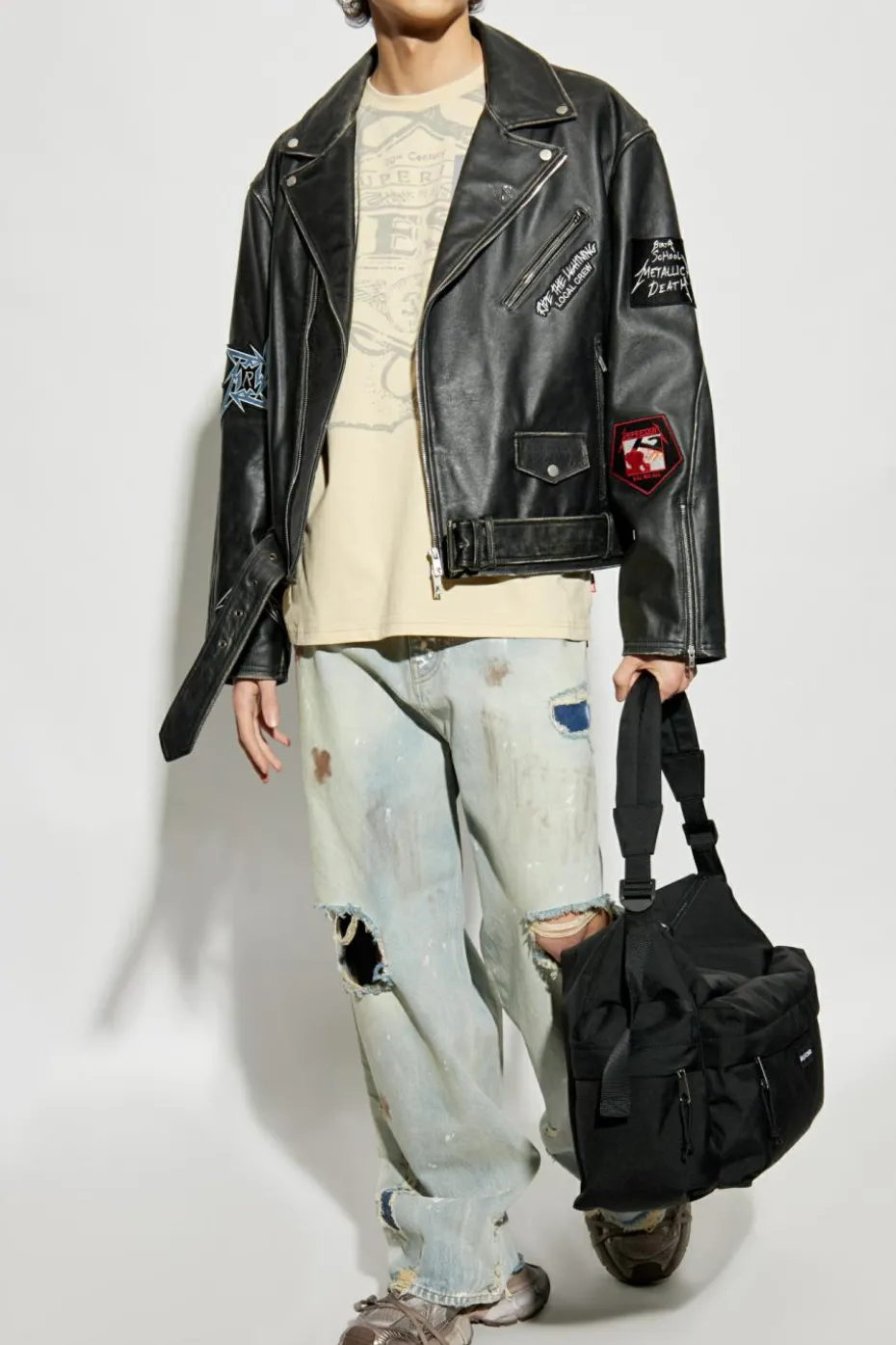 Diesel ŻÓŁTY T-shirt `T-BOXT-LS-SLITS-R5`