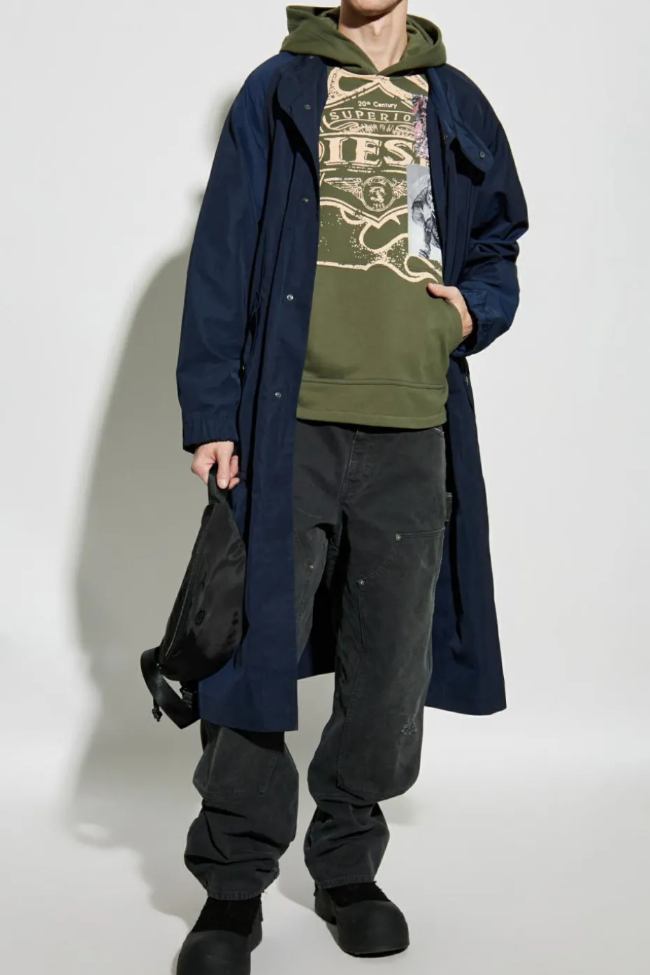 Diesel ZIELONY Bluza `S-BAXT-HOOD-R1`