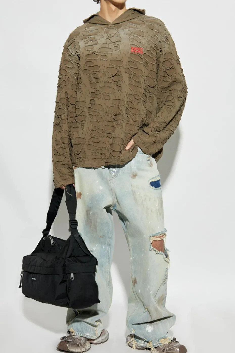 Diesel ZIELONY Bluza `T-CRANE-LS-HOOD`