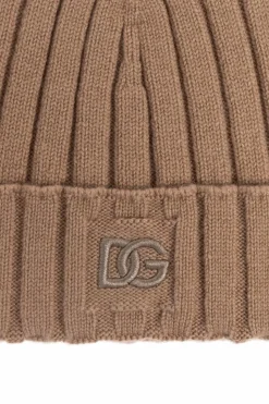 Dolce & Gabbana beżowy Kaszmirowa czapka
