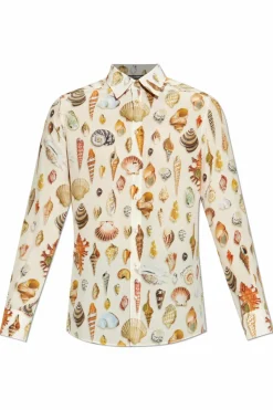 Dolce & Gabbana beżowy Koszula z motywem muszli