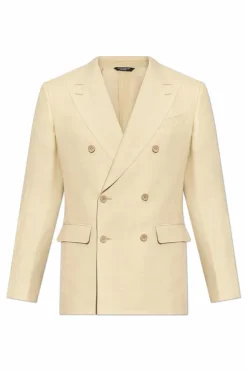 Dolce & Gabbana beżowy Lniana marynarka