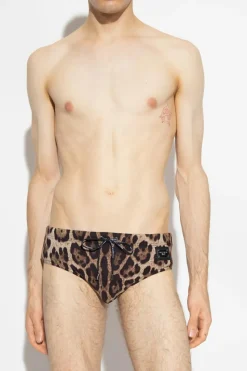 Dolce & Gabbana beżowy Slipy kąpielowe