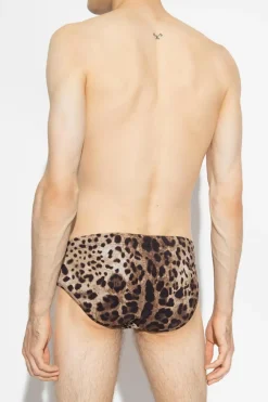 Dolce & Gabbana beżowy Slipy kąpielowe