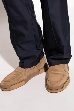Dolce & Gabbana beżowy Zamszowe buty typu `slip-on`