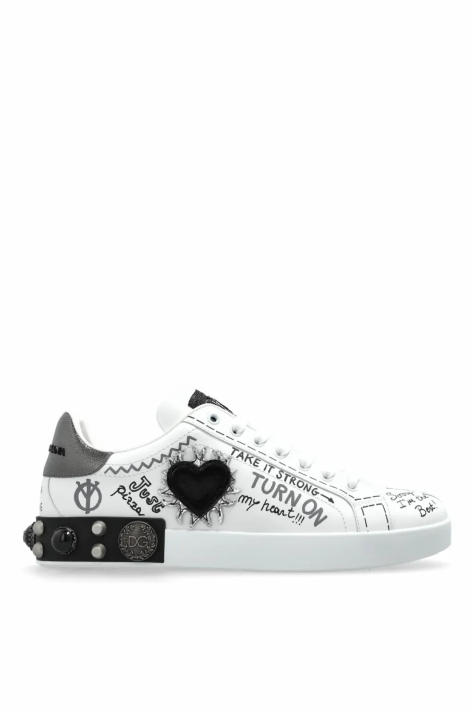 Dolce & Gabbana BIAŁY Buty sportowe `Portofino` z aplikacjami