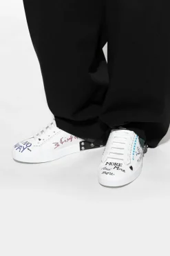 Dolce & Gabbana BIAŁY Buty sportowe `Portofino` z aplikacjami