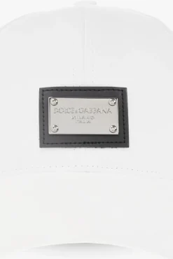Dolce & Gabbana BIAŁY Czapka z daszkiem z naszywką