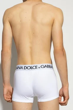 Dolce & Gabbana BIAŁY Dwupak bokserek z logo