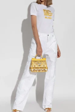 Dolce & Gabbana BIAŁY Jeansy z przeszyciami