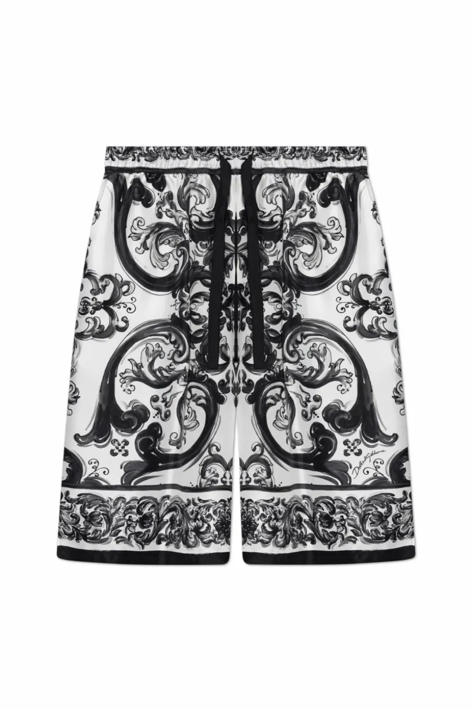 Dolce & Gabbana BIAŁY Jedwabne szorty