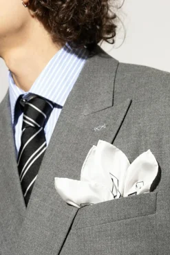 Dolce & Gabbana BIAŁY Jedwabna poszetka