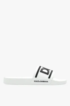 Dolce & Gabbana BIAŁY Klapki z logo