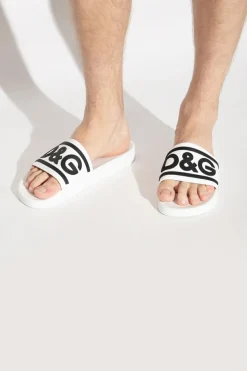 Dolce & Gabbana BIAŁY Klapki z logo