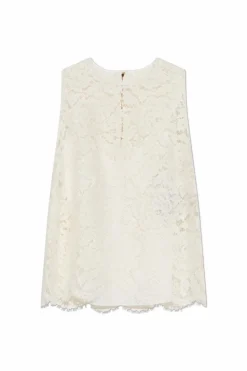 Dolce & Gabbana BIAŁY Koronkowy top bez rękawów