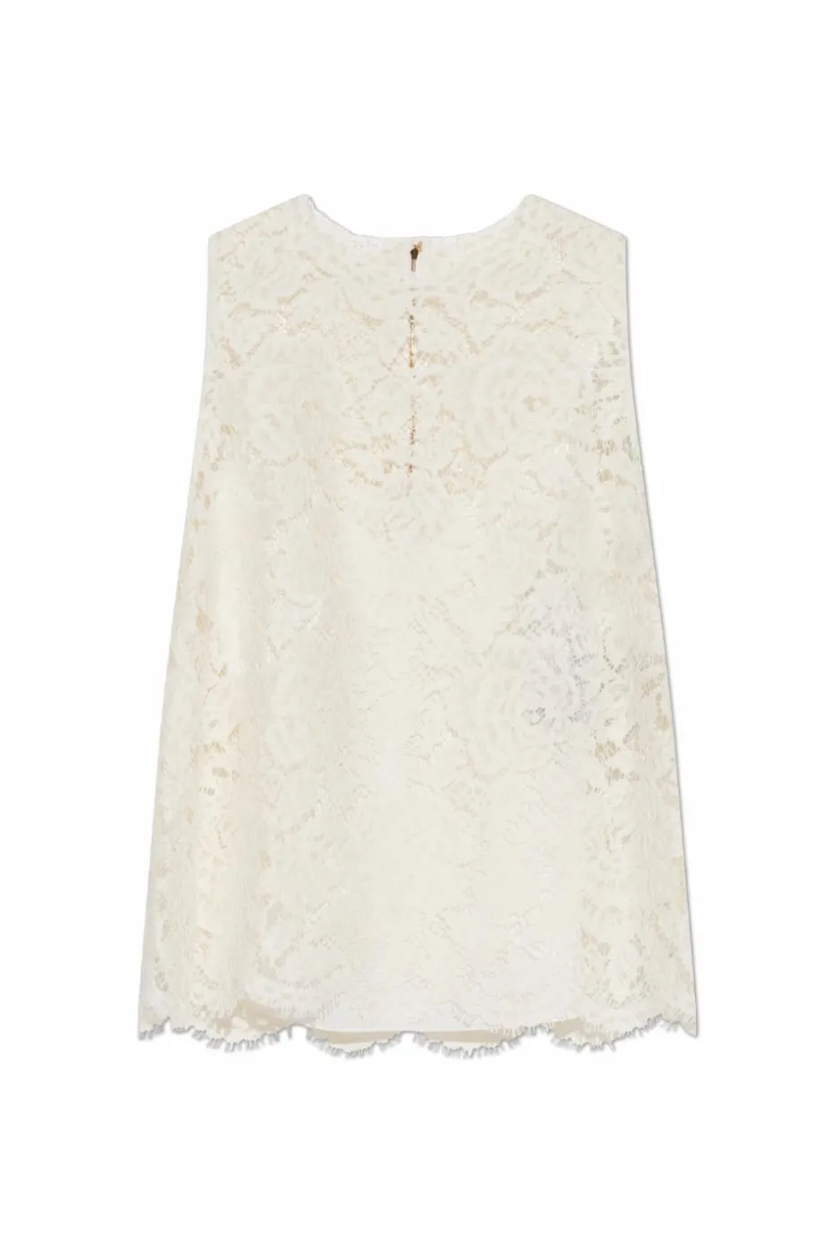Dolce & Gabbana BIAŁY Koronkowy top bez rękawów