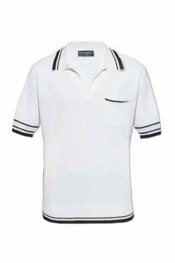 Dolce & Gabbana BIAŁY Polo z kieszenią