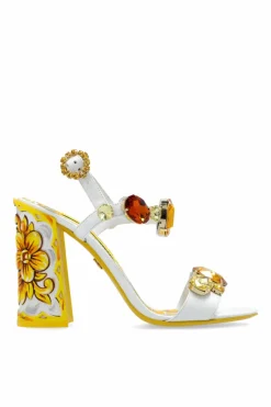 Dolce & Gabbana BIAŁY Sandały na obcasie