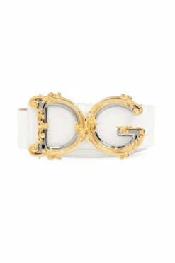 Dolce & Gabbana BIAŁY Skórzany pasek