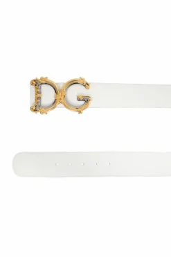 Dolce & Gabbana BIAŁY Skórzany pasek