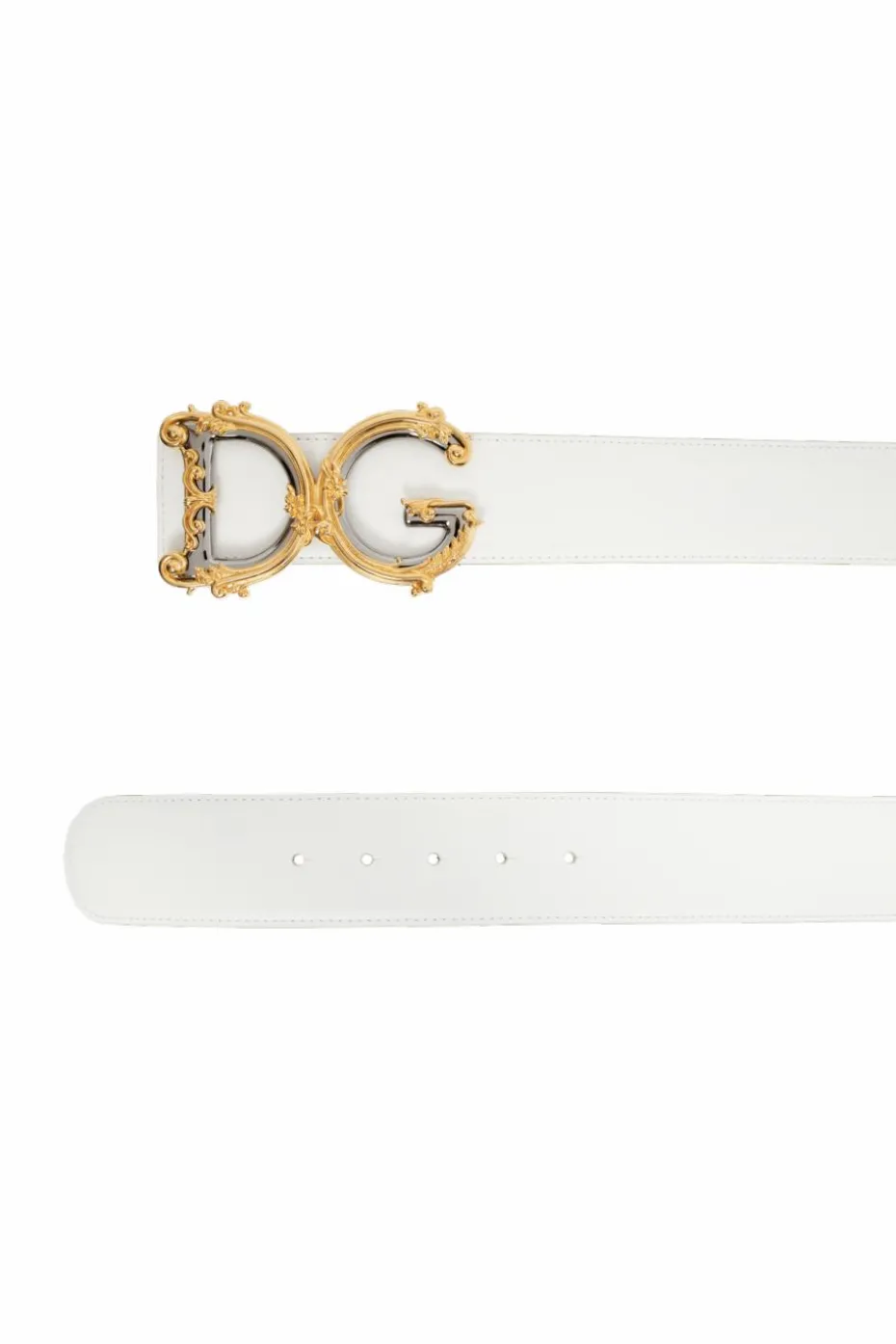 Dolce & Gabbana BIAŁY Skórzany pasek