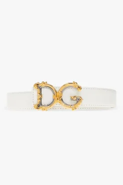 Dolce & Gabbana BIAŁY Skórzany pasek