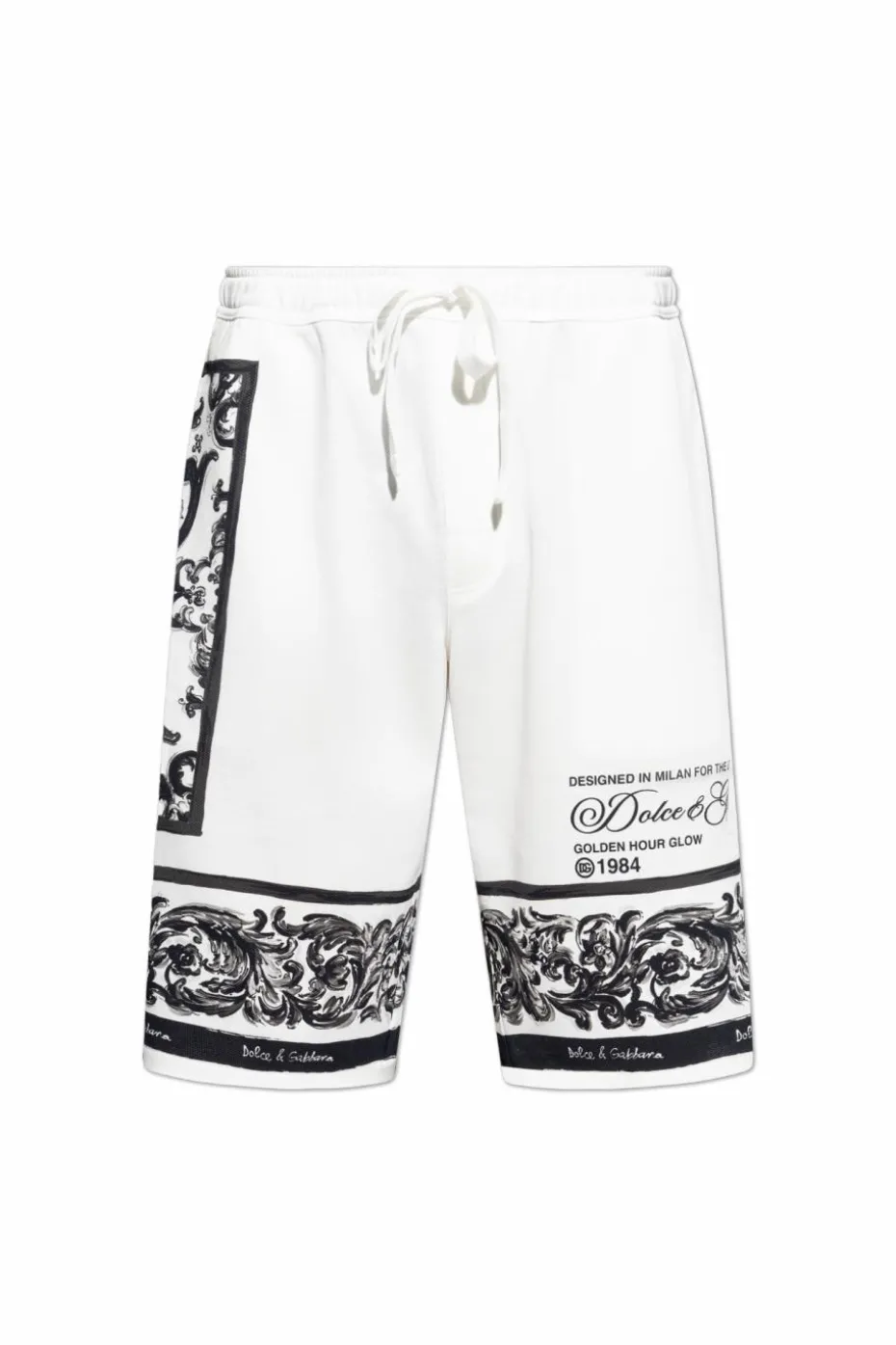 Dolce & Gabbana BIAŁY Szorty ze wzorem