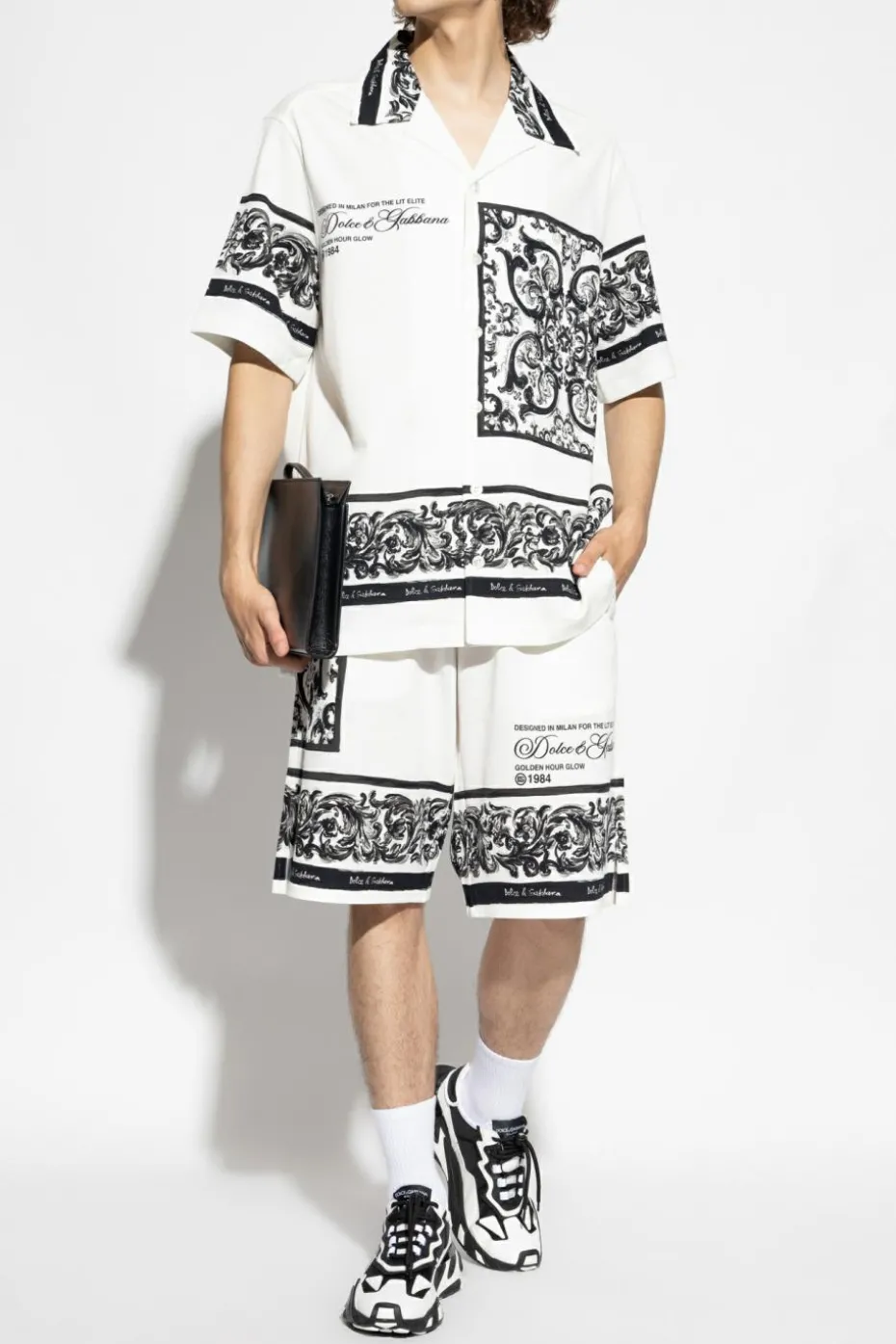 Dolce & Gabbana BIAŁY Szorty ze wzorem