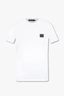 Dolce & Gabbana BIAŁY T-shirt z aplikacją