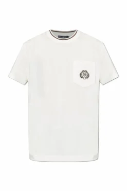 Dolce & Gabbana BIAŁY T-shirt z kieszenią