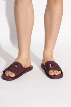 Dolce & Gabbana BORDO Gumowe klapki z logo