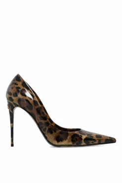 Dolce & Gabbana BRĄZOWY Buty na obcasie z motywem zwierzęcym