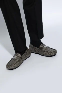 Dolce & Gabbana BRĄZOWY Buty wsuwane z logo